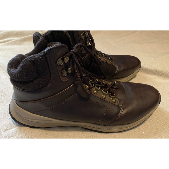 Vans Khombu Nick Ankle Boots Mens Size 12M Brown Leather Memory Foam Hiker Boot - Picture 3 of 10